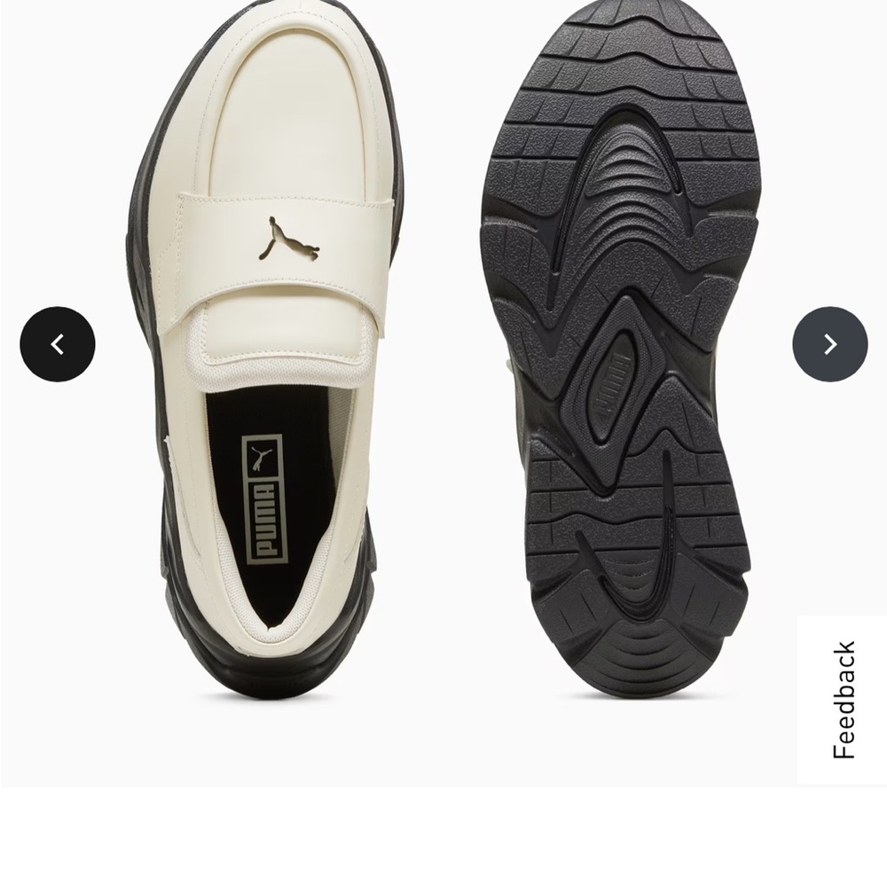 Puma Women's Cream and Black Athletic Shoes